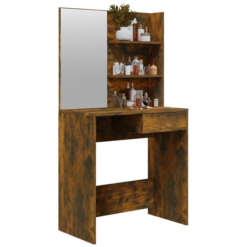 Jocey Dressing Table with Mirror, Smoked Oak