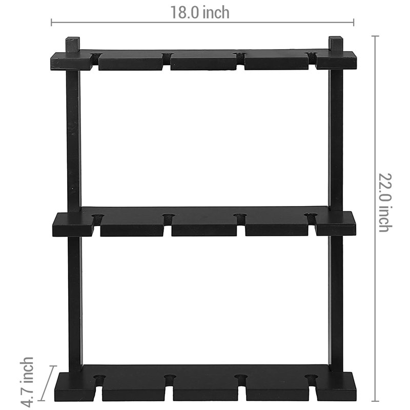 Manufactured Wood Wall Mounted Wine Glass Rack in Black 