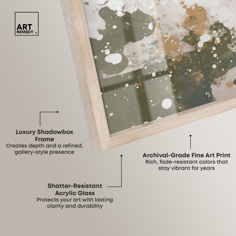 «Splatter Effect I», reproduction d'art abstrait par Art Remedy, H 31 po x l 31 po, Crème, crème