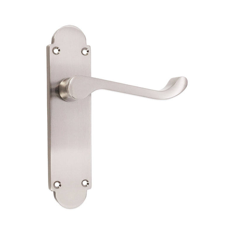 Oakley Lever on Backplate Latch Polished Brass, Satin Nickel