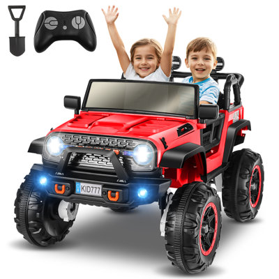VUS électrique à 4 places à 4 places avec télécommande Alex, 2 roues motrices / 4 roues motrices, moteur 4 x 100 W, Bluetooth, musique, USB, lumières