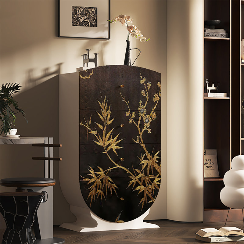 Armoire décorative de salon, Noir, noir, noir, noir