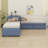 Lampart Twin Size L-Shaped Upholstered Platform Bed with Trundle and Two Drawers