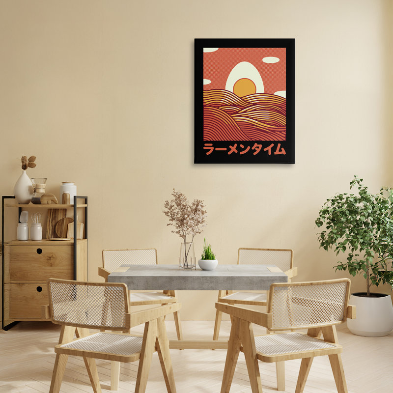 Toile Minimalist Egg & Ramen Sunset, design par Tobe Fonseca, H 20 po x l 16 po