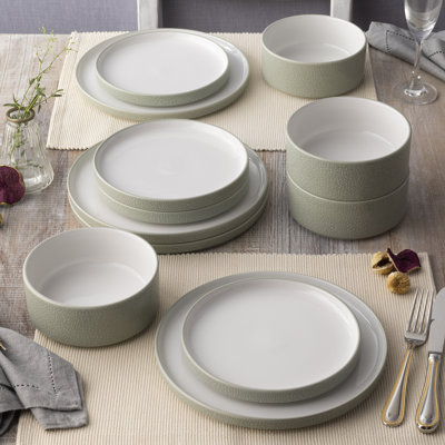 Colortex Stone Porcelain Dinnerware Set - Service for 4
