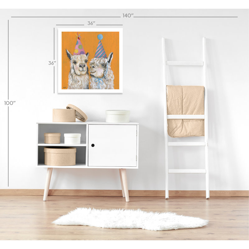 Rolled Llama Party Paper Print, 36" H x 36" W x 1" D