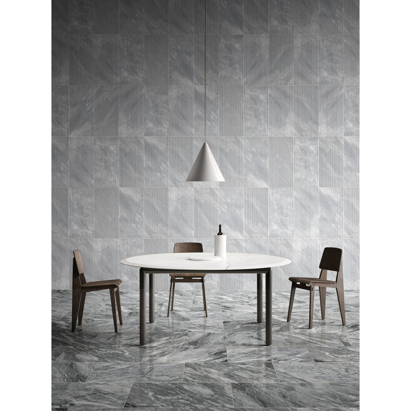 Carreau de mur gris en marbre 12 * 24, cannelé 3D, texturé Ol, carrelage en pierre naturelle 12 x 24, pierre, court de tennis fini, apparence luxueuse