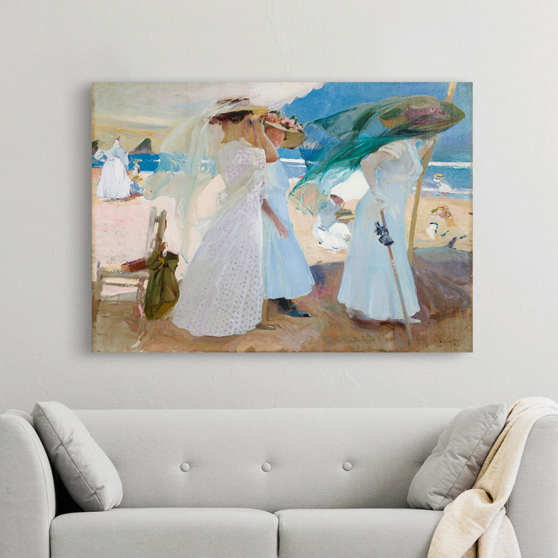 Under the Awning, Zarauz 1 Piece Wrapped Canvas Wall Art, 60cm H x 80cm W x 4cm D