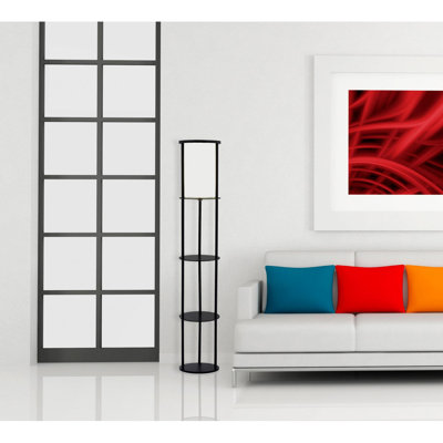 Stefaney 62.5'' Black LED Column Floor Lamp
