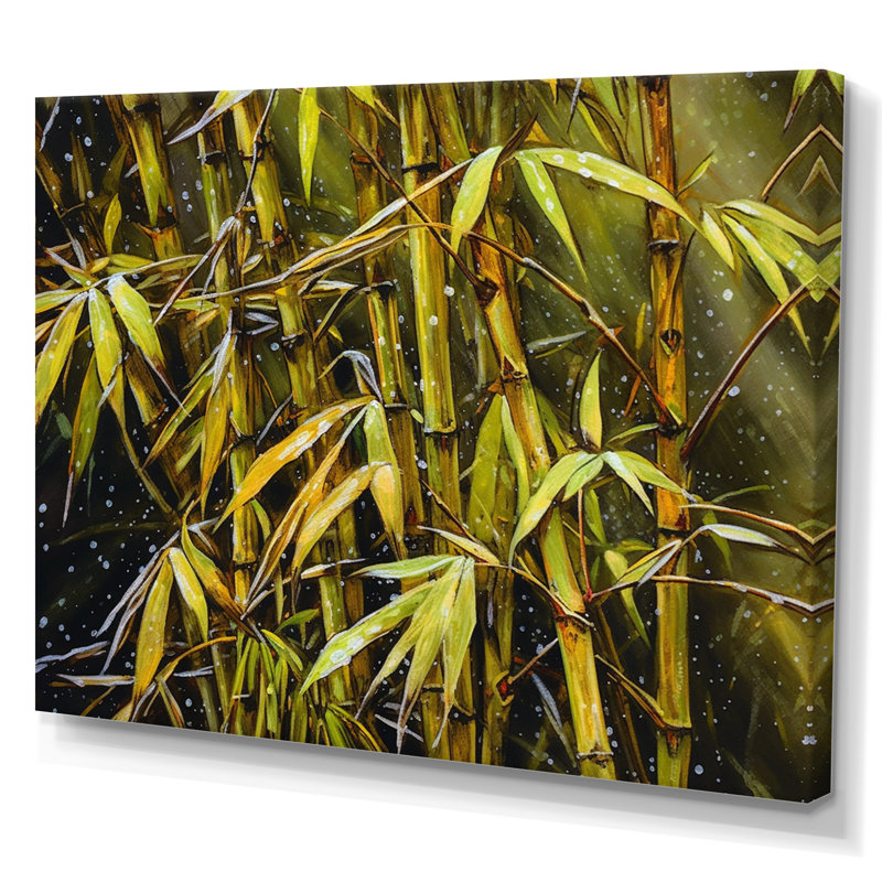 «Girand Green Floral Bamboo Dreamscape IV», reproduction sur toile, H 12 po x l 20 po x P 1 po, Toile tendue
