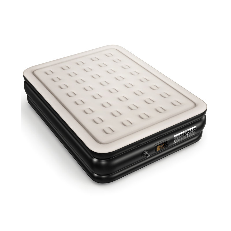 Lit gonflable surélevé 18 po pour grand matelas pneumatique avec pompe intégrée, capacité de 660 lb pour les invités et le camping