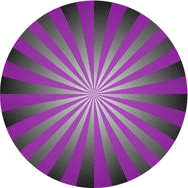 Noir/mauve Tapis décoratif, Rond 7 pi