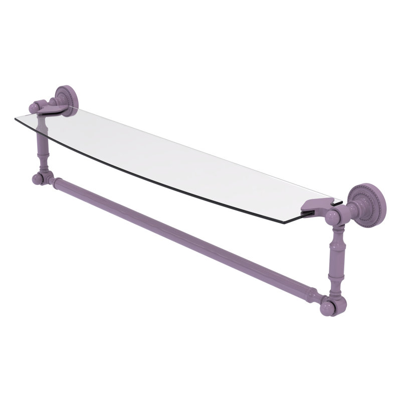 Tablette de meuble-lavabo en verre avec barre à serviettes intégrée Dottingham, Lavande, H 5 po x l 24 po x P 5 po