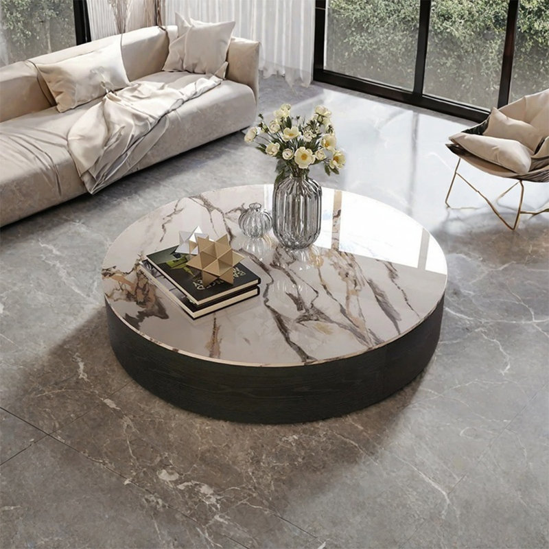 Table ronde moderne et simple, H 14,2 po x L 35,4 po x l 35,4 po