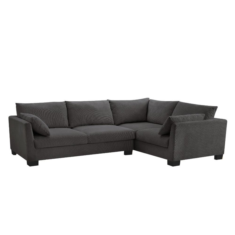 Cenko 5 Seater Corner Sofa , Grey Linen Blend