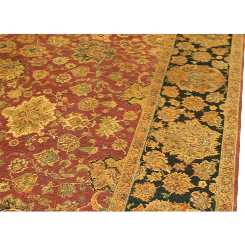 High-Quality Hand-Knotted Red And Black Area Rug