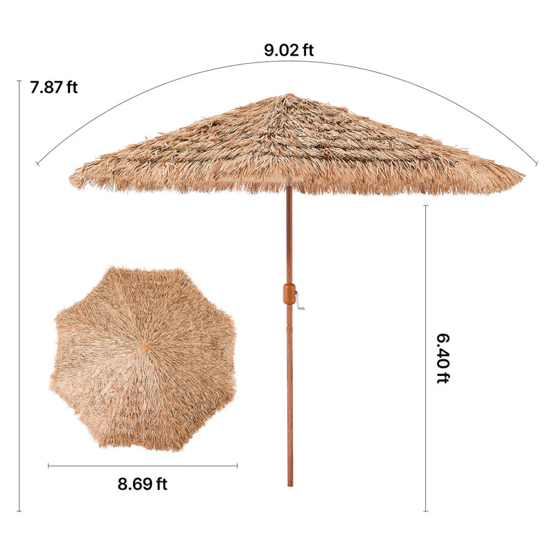 Parasol Tiki, H 57,14 po x l 7,51 po x P 7,52 po