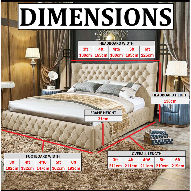 Buckingham Upholstered Ottoman Storage Bed, Lilac, Double (4'6)