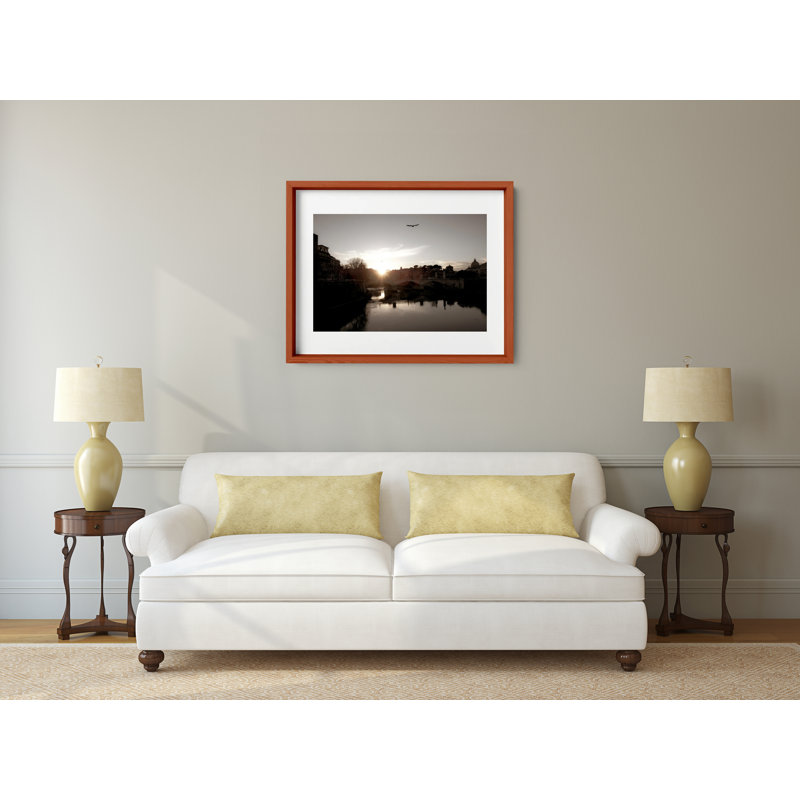 Tiber Sunset Print by Joseph Regan, Cherry, 22" H x 26" W x 0.75" D