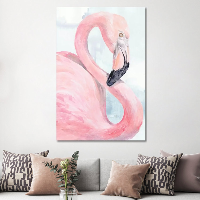 Pink Flamingo Portrait by Jennifer Paxton Parker - Wrapped Canvas Gallery-Wrapped Canvas Giclée, 152.5 cm H x 101.5 cm W