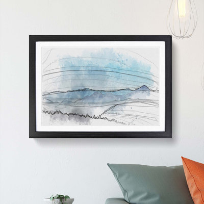 Fog Between the Mountains in Abstract - Framed Print