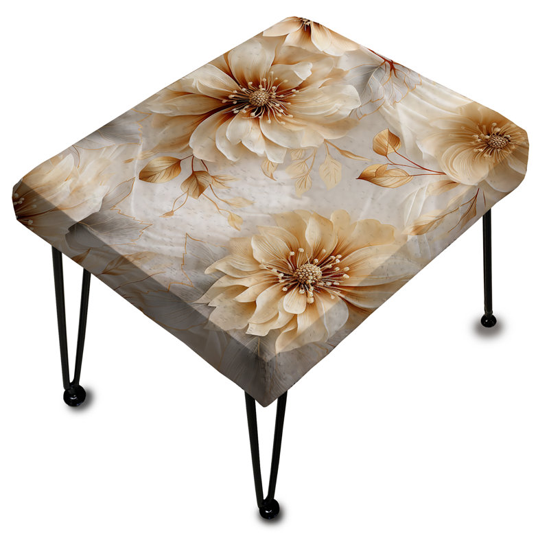 Motif bohème beige à motif de fleurs de chrysanthème