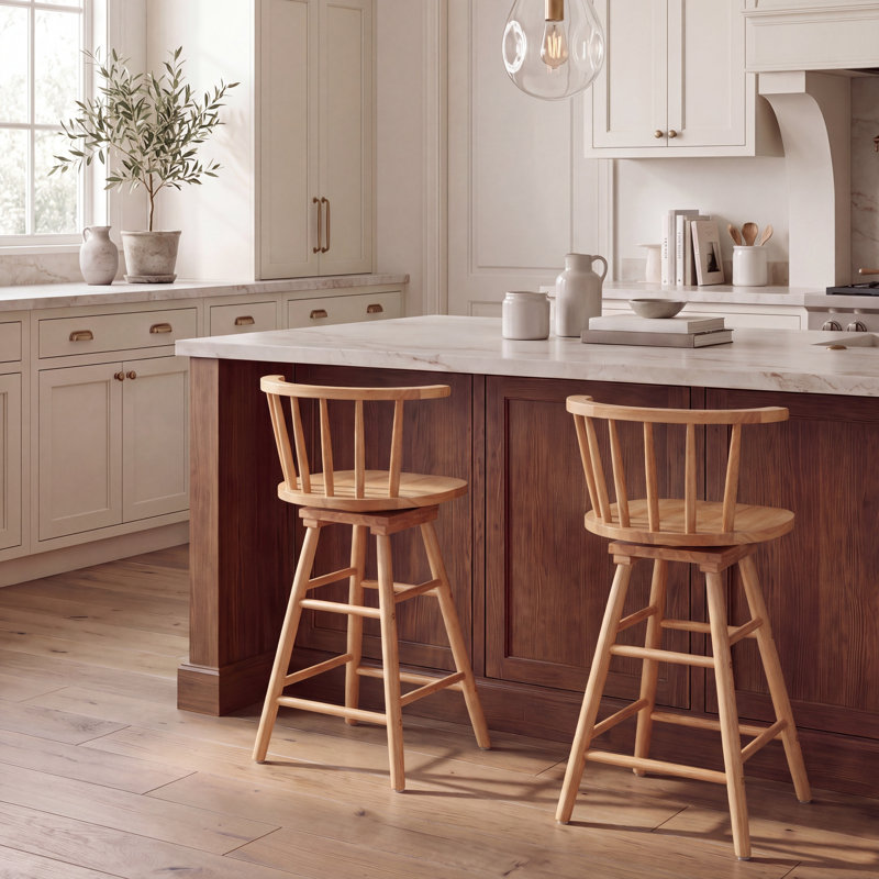 Tabouret de comptoir pivotant Ray, Naturel