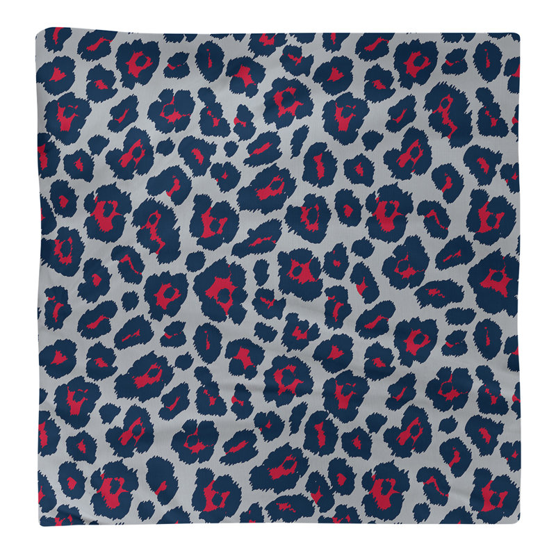 Cotton Animal Print Square Napkin, 22" x 22", New Century Silver/Blue