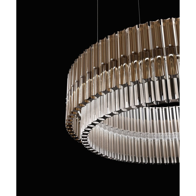 Lustre Murano Carmen, Brun foncé, Transparent, 35" Diameter x 11" Height