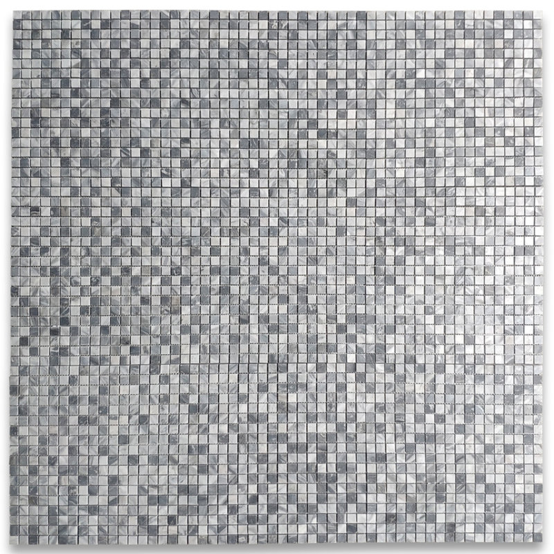 Carreau de mosaïque en marbre 12 po x 12 po Bardiglio, Gris clair