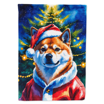Chocolate Poodle Christmas House Flag