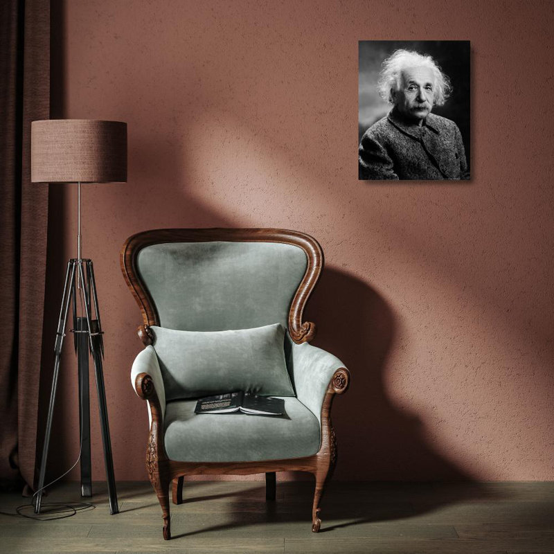 Hokku Designs, photographie rétro sur toile tendue, art: Einstein 67423, H 18 po x l 15 po