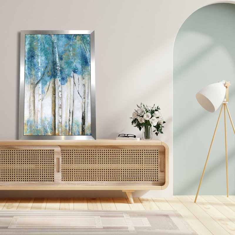 Bois magique - Peinture, L 21,5 po x H 27,5 po, Encadrement argenté