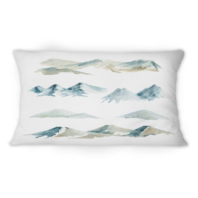 Coussin Blue High Mountainscapes - imprimé traditionnel 12 po x 20 po