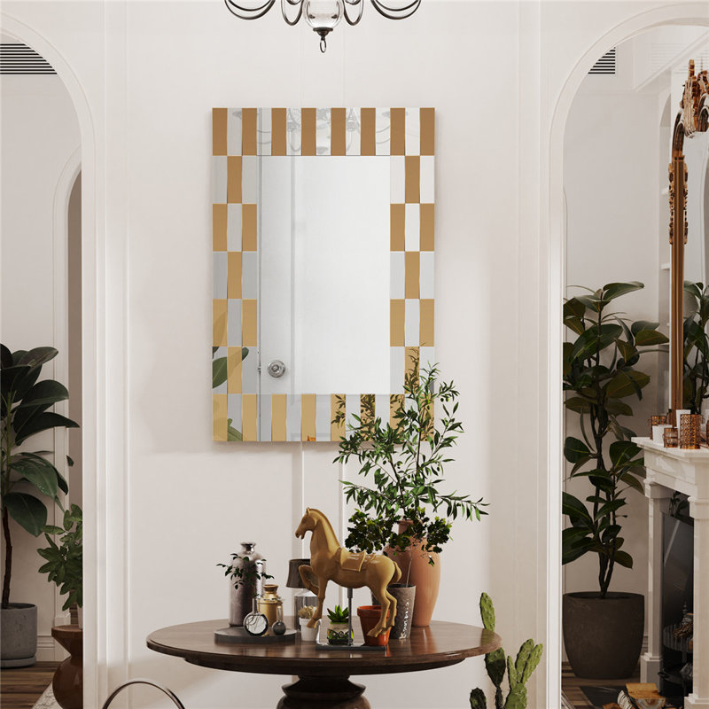 Antina Rectangle Glass Wall Mirror, 90cm H x 60cm W