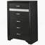 Commode de chambre noire à 6 tiroirs-214402573