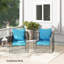 Coussins de chaise d'extérieur avec dossier pour patio de jardin, turquoise-1126932733