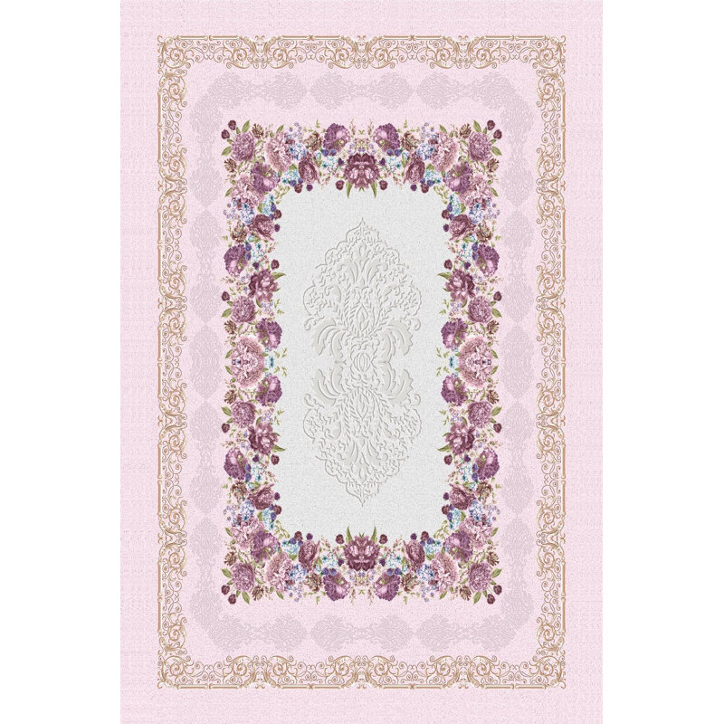 Stylish Woven Carpet (4 x 6 Feet), 100% Polyester, 0.3 in Pile Height | Antibacterial, Non-Slip PVC Dot Underside | Machine Washable, 3D Digital Printed Design | Perfect for Living Room, Bedroom & Office Decor