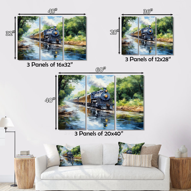 Nimmons - train, reproduction d'art sur toile, H 28 po x l 36 po x P 1 po