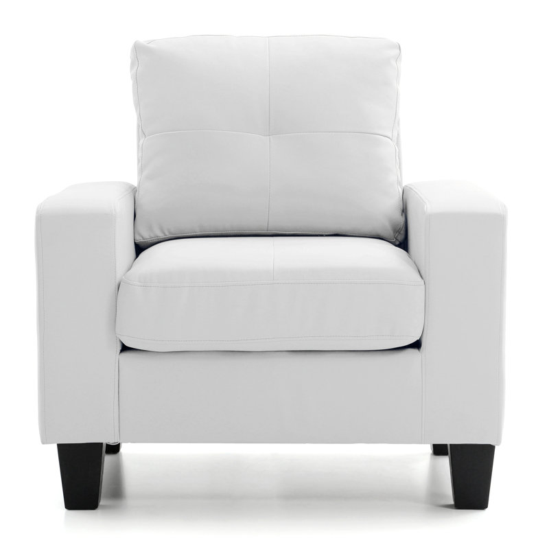 Fauteuil club blanc élégant, confortable et élégant, Tissu blanc