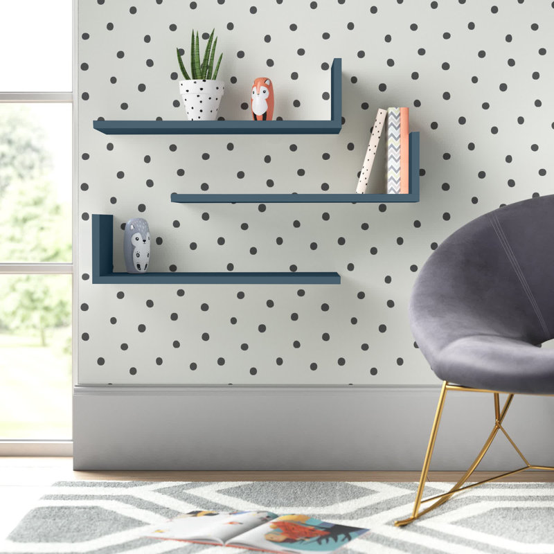 3 Piece Bracket Shelf, Turquoise