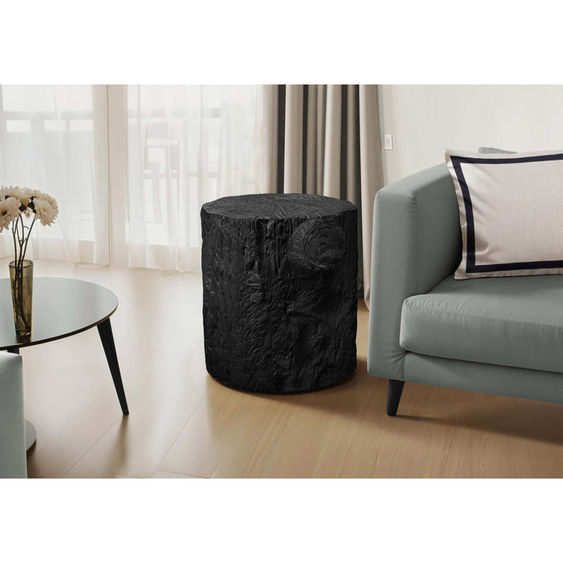 Table d'appoint contemporaine pour souche d'arbre d'intérieur ou d'extérieur, Noir