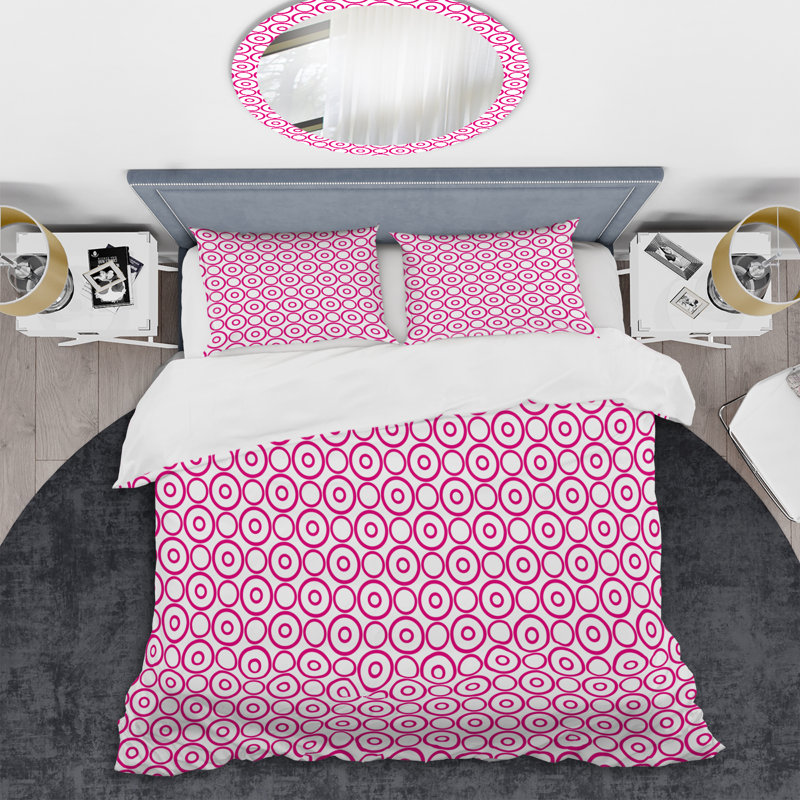Pink Microfiber 3 Piece Duvet Cover Set, King Duvet Cover + 2 King Shams