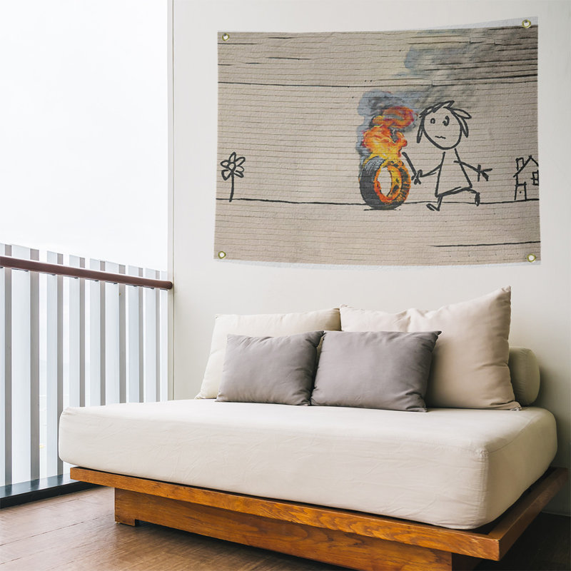 Tapisserie pour pneumatique en polyester, H 26 po x l 36 po x P 1 po