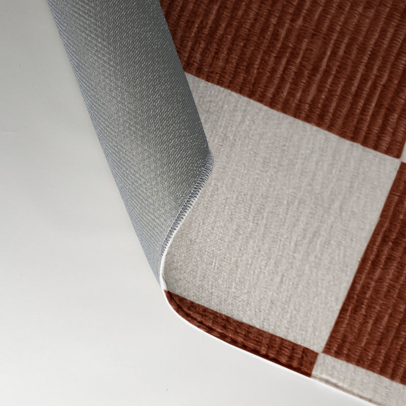 Tapis d'intérieur et d'extérieur à carreaux beige, Rectangle 5 pi x 7 pi