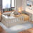 Wooden Platform Bed With Semi-enclosed Fence-546495254