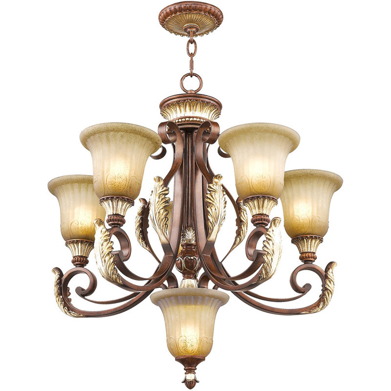 Lustre classique 6 lumières à abat-jour Aaja
