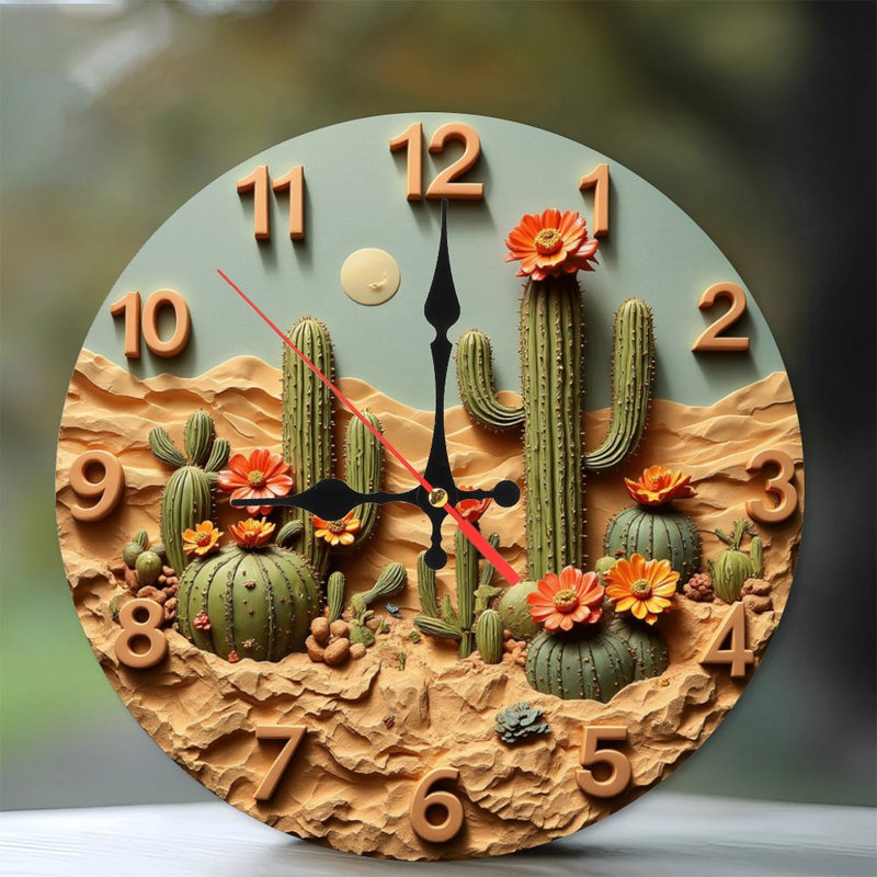 Horloge murale Cactus Desert
