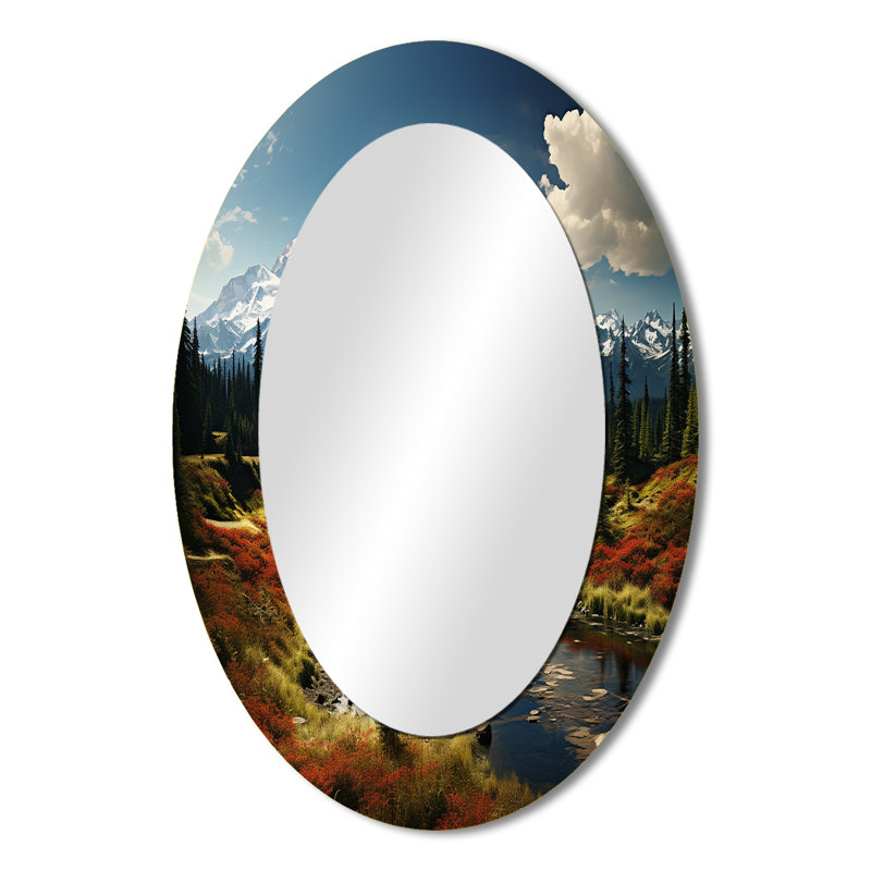 Luxullian - Miroir paysager en métal, 36 po x 24 po