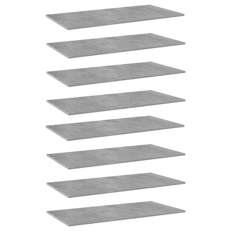 Tablettes pour bibliothèque 8 pièces en bois d'ingénierie, (8 tablettes) H 0,6 po x l 31,5 po x P 3,9 po, Blanc lustré